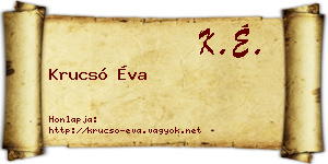 Krucsó Éva névjegykártya